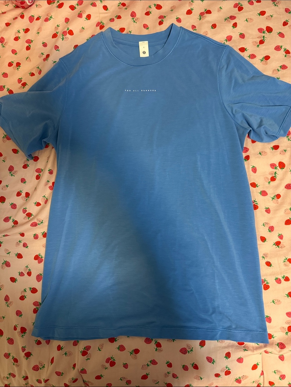 blue lululemon for all runners tshirt